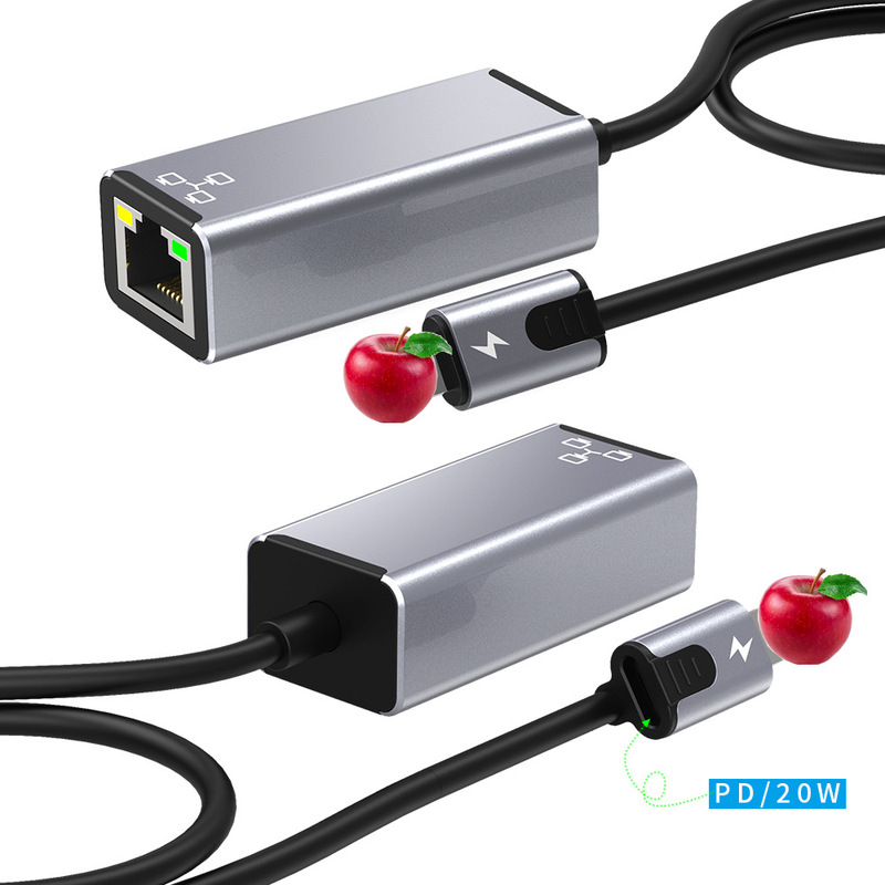 Suitable for Apple to Network Port RJ45 with PD Fast Charging Suitable for lightning to RJ45 Network Port