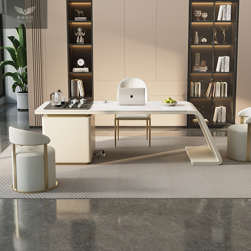 Nueva combinación de mesas y sillas de té de roca, diseño moderno simple y de moda, oficina en el hogar, balcón integrado, mesa de té