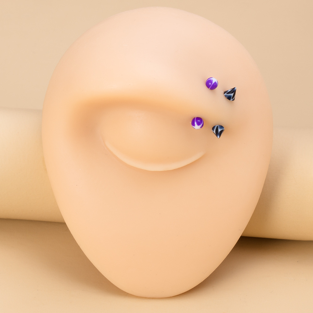 Simple Style Round Stainless Steel Arylic Nose studs 1 Set