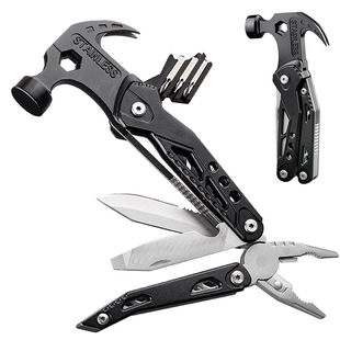 In stock multifunctional claw hammer portable folding tool stainless steel pliers outdoor emergency car combination safety hammer