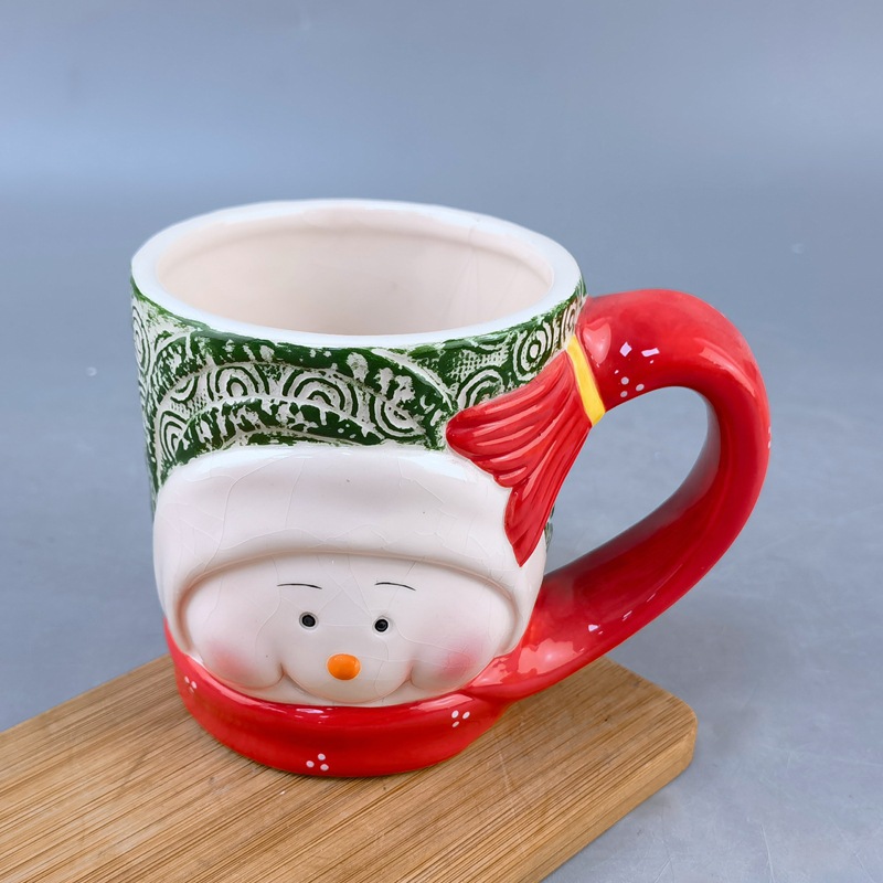 Navidad creativa transfronteriza atmósfera cerámica de oro tazas de Santa Claus tazas de Navidad artesanías cerámicas