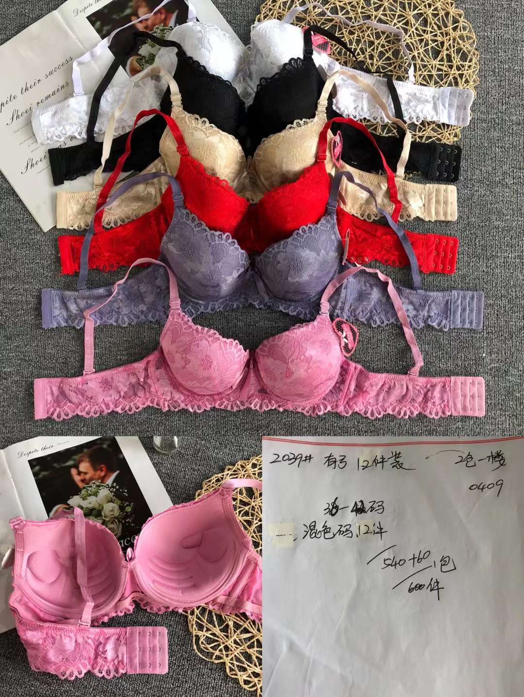 Comercio exterior nuevo exterior europeo y americano ropa interior de las mujeres individuales cómodo con anillo de acero más tamaño sujetador fábrica al por mayor