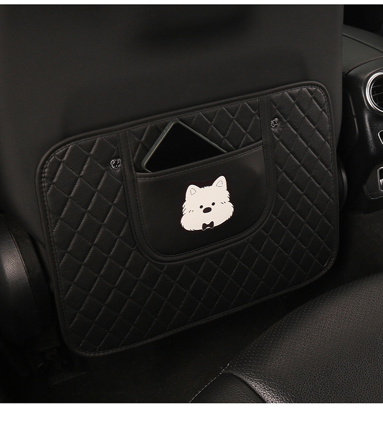 West Highland Quilted Embroidered Car Seat Back Anti-Kick Pad, Seat Anti-Stain Pad, Direct Sales from the Manufacturer, Cross-Border Products, Anti-Collision