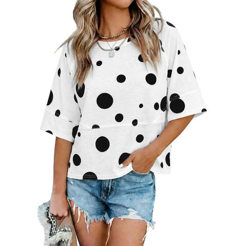 Camiseta Holgada Informal de Manga Campana con Estilo Nuevo y Color Sólido en Patchwork, Éxito de Ventas en Amazon Europeo y Americano 2025 para Mujer