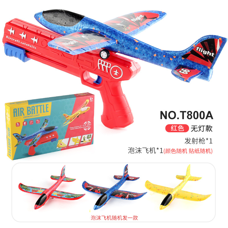 Tiktok Venta caliente espuma luminosa Catapulta Aviones pistola lanzador de mano planeador juguetes para niños al aire libre puesto juguetes del mercado nocturno
