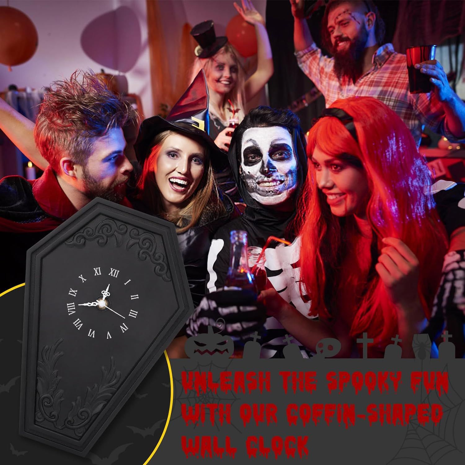 Reloj de pared de estilo oscuro de ataúd gótico transfronterizo de Amazon