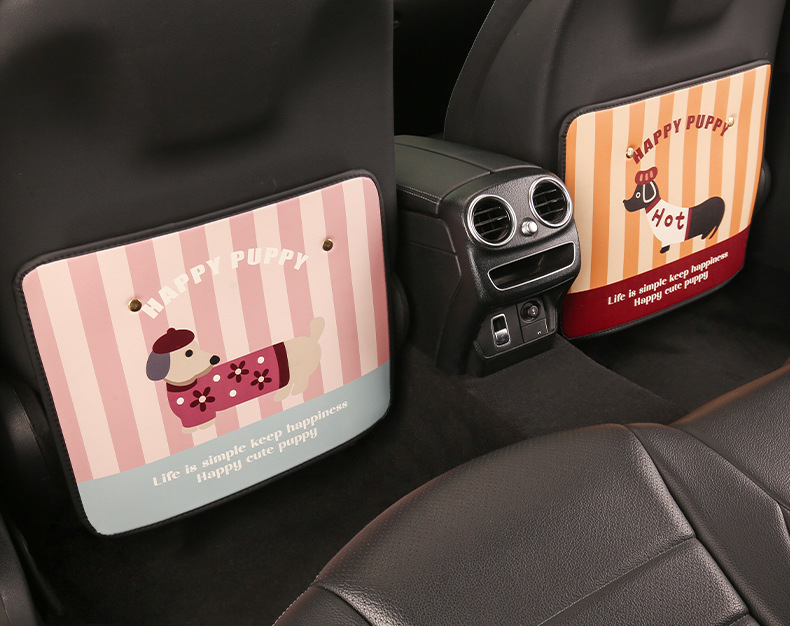 Puppy lady cute cartoon chair back anti-kick cushion car seat chair back anti-fouling cushion short backpack suspension type