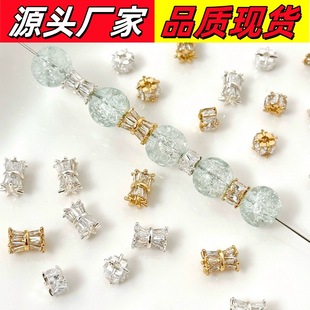 golden zircon small waist spacer beads high color retention diy bracelet spacer necklace beaded zircon wheel spacer beads hole beads