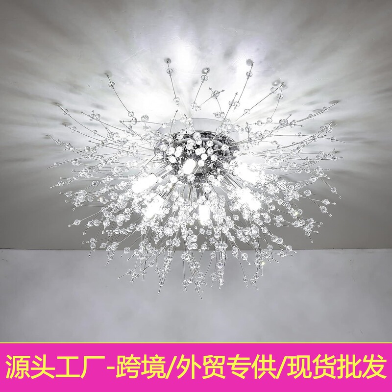 Nordic Bedroom Lamp Dandelion Romantic Creative Living Room Crystal Simple Master Bedroom Firefly Internet Celebrity Fireworks Ceiling Lamp