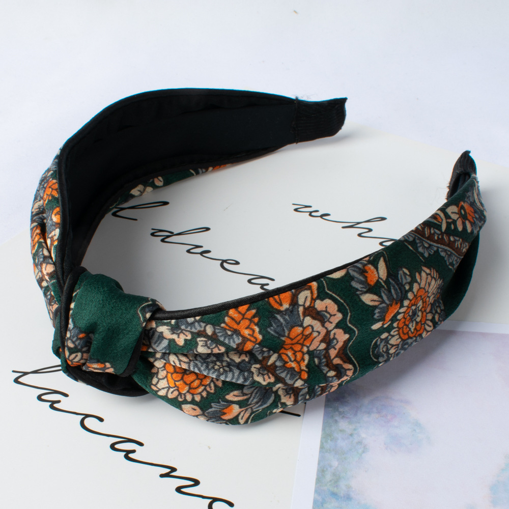 Frau Vintage-Stil Blume Tuch Handgemacht Haarband display picture 2