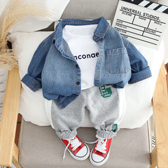 童裝2023春秋款男童套裝中小童運動兒童韓版時尚男童三件套春秋裝