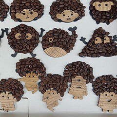 コーヒー豆冷蔵庫ステッカートレンディな爆発ヘアコーヒー豆周辺デスクトップ装飾品漫画 DIY 落書き磁気ステッカー