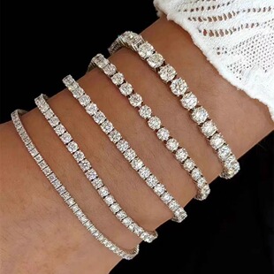 VVS2/Extremely Flaw 18k Gold Four-Claw Full Diamond Bracelet Laboratory Cultivated Diamond Synthetic Diamond Secret Set Bracelet