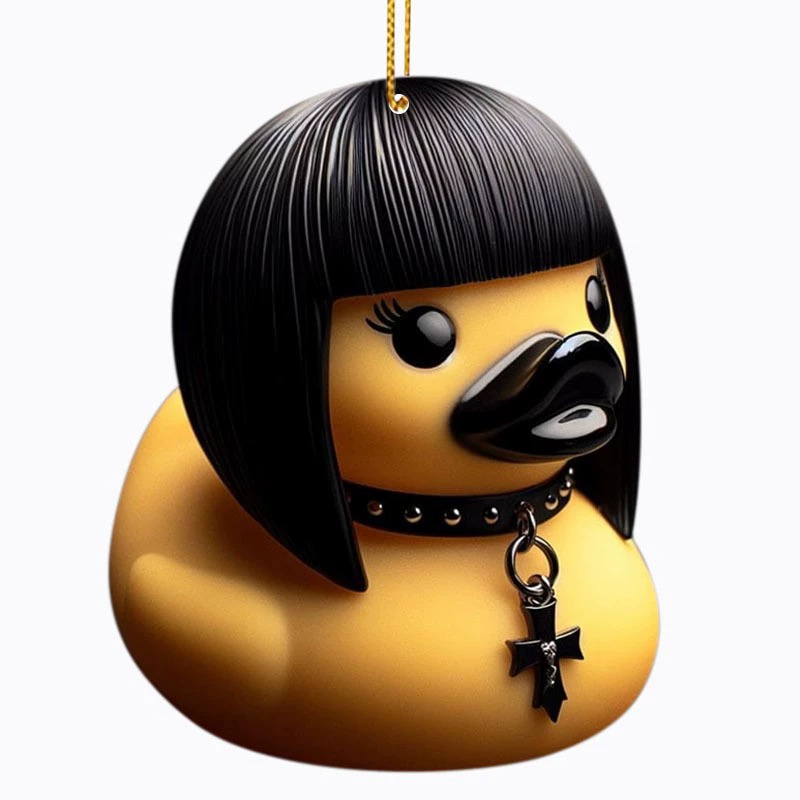 Venta caliente transfronteriza terror mágico acrílico Duckieville colgante de pato espejo retrovisor de coche decoración colgante