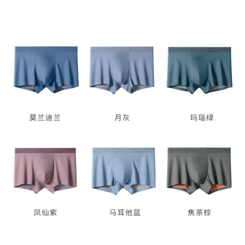 Brand same style 100 count double-sided Lenzing Modal seamless underwear men's antibacterial crotch boys' boxer briefs wholesale