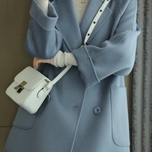 毛呢外套女2025秋冬季新款小个子加厚韩版修身气质中长款呢子大衣