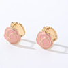 Earrings, advanced multicoloured accessory, flowered, high-quality style, bright catchy style, wholesale