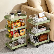 家用小推车置物架带轮子客厅零食杂物收纳架卫生间多层收纳架子