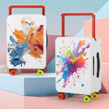 彩色涂鸦宽拉杆行李箱网红新款男女拉杆旅行箱潮流时尚拼色登机箱
