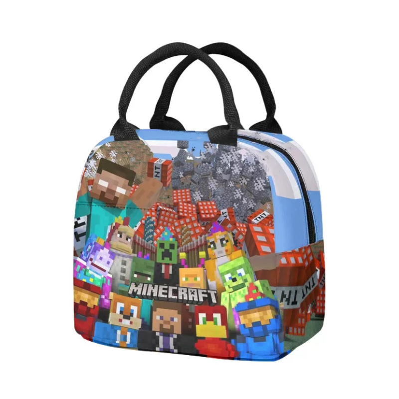 Minecraft ランチバッグ クロスボーダー 新商品 ランチバッグ Amazon 人気 子供用ランチバッグ 小学生 ランチボックスバッグ|undefined