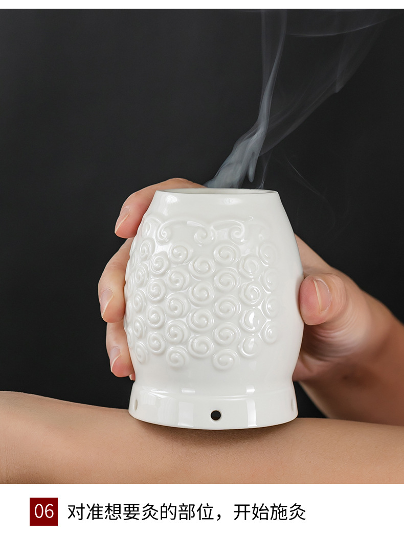 Aizhongtang Moxibustion Jar Multi-Function Gua Sha Cup Handheld Heat Therapy Tool for Home and Spa Use quality and texture