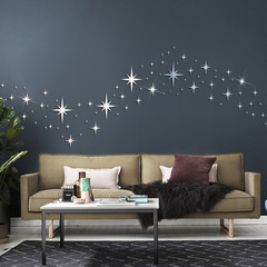 JM675 large and small stars cross star combination acrylic mirror sticker three-dimensional self-adhesive DIY cartoon mirror wall sticker