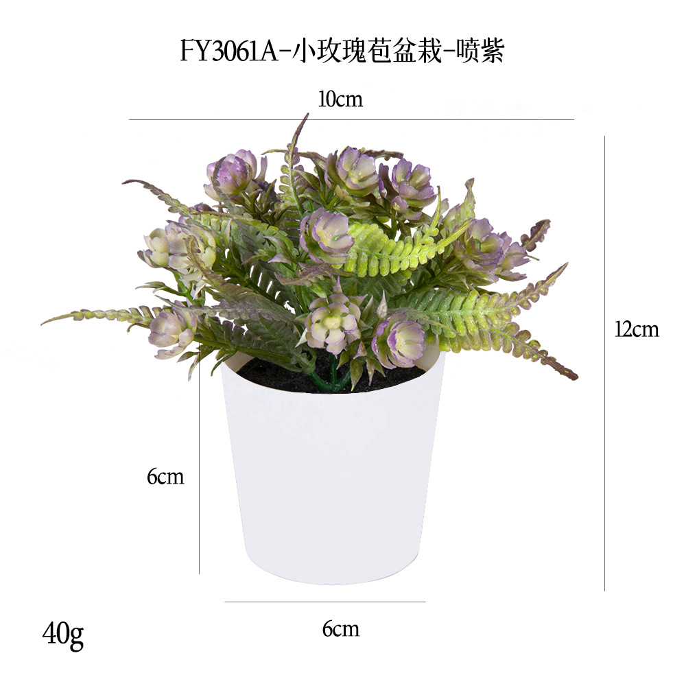 Más de 100 tipos de flores y plantas verdes artificiales, combinaciones de plantas artificiales en macetas de plástico, flores artificiales de gran venta transfronterizas, mini bonsáis artificiales, fuentes de suministro. image 22