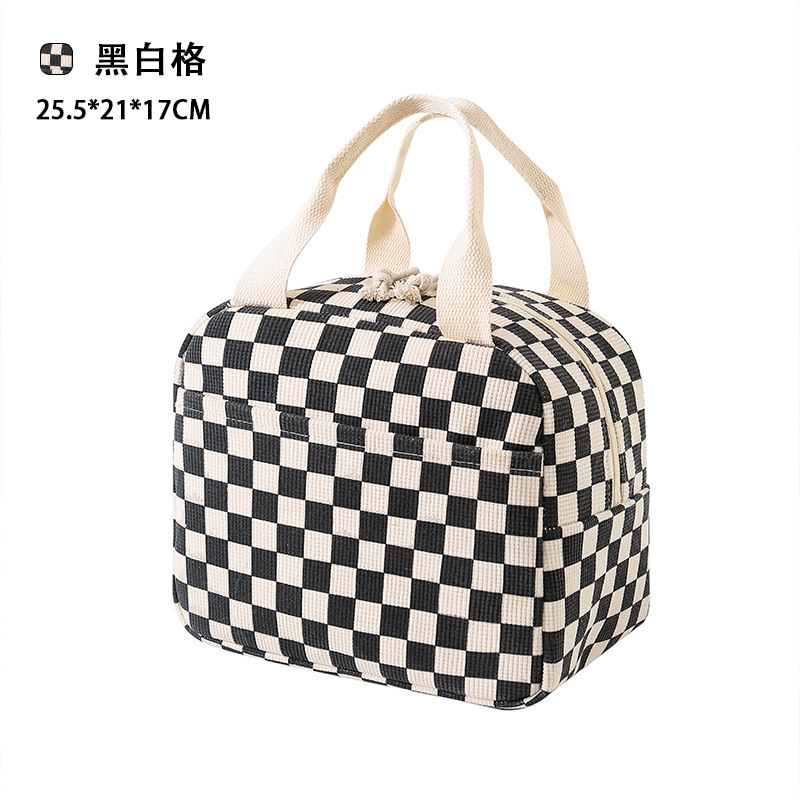 跨境灯芯绒午餐包学生上班族饭盒保温包防水便携手提可爱便当包|undefined