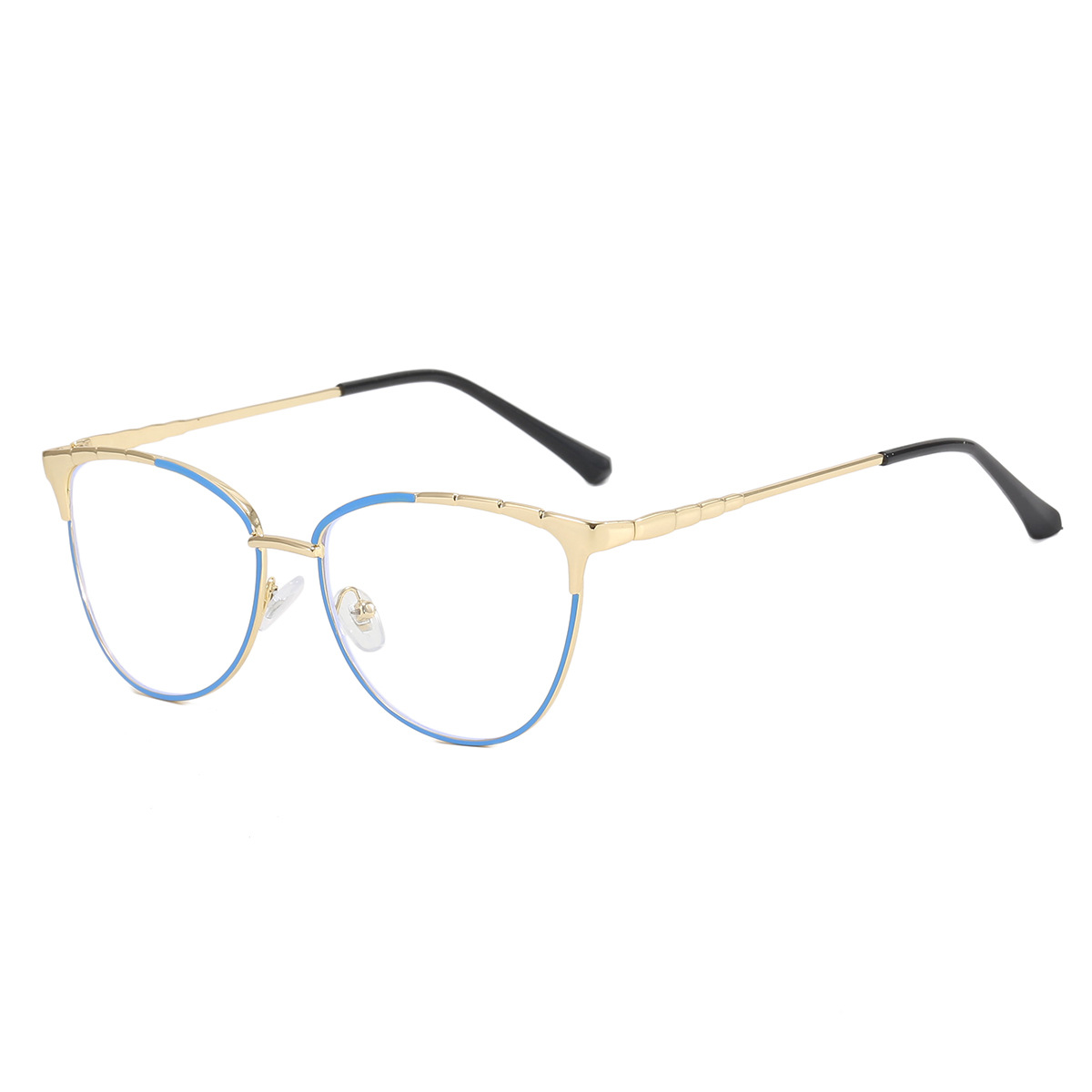 2024 nuevo marco de metal transfronterizo europeo y americano retro ojo de gato personalizado gafas de moda gafas de marco de miopía