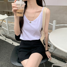 实拍竹节棉纯棉上衣小吊带背心女内搭2025夏外穿时尚洋气短袖T恤