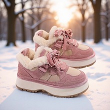真皮雪地靴女鞋2025年冬季新款舒适休闲加绒毛毛鞋厚底户外棉鞋子
