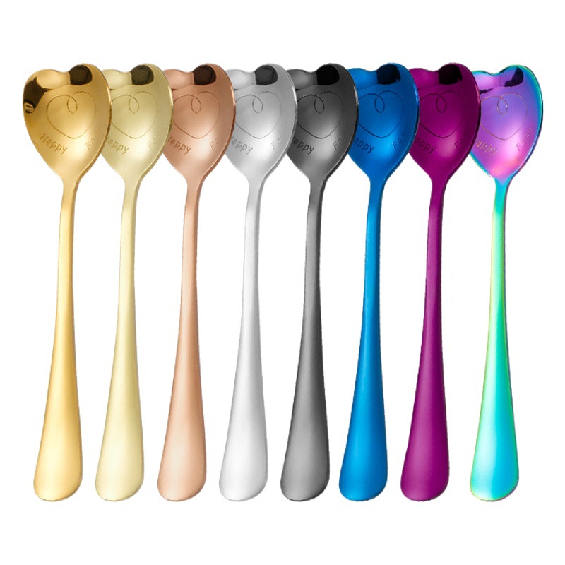 Cucharas de cubierta de acero inoxidable cucharas de amor cucharas de postre cucharas creativas de café cucharas de regalo cucharas de helado cucharas de restaurante