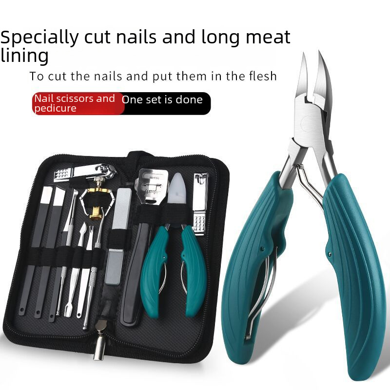 Jiagou special nail clippers set stainless steel nail clippers single cut gray thick toenail nail nail pedicure pliers