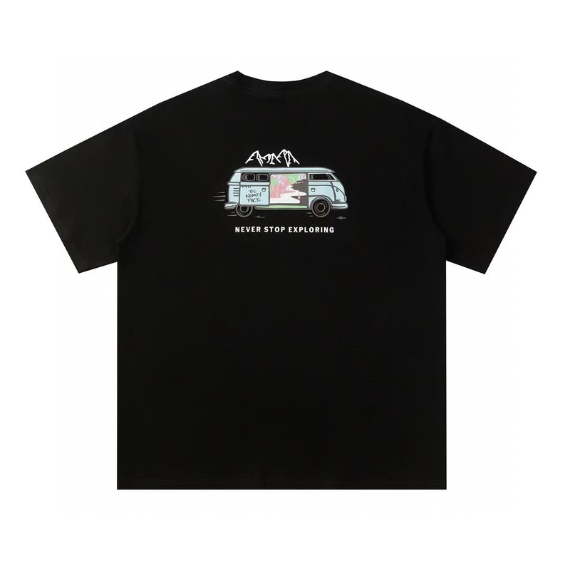 NTノースフェイスの純綿Tシャツの正しいバージョン、男性と女性用、カップル向けの同じスタイル、トレンディなプリント、幅広で多用途、カジュアル半袖|undefined