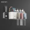 Three cups + toothpaste dispenser [fashionable black]