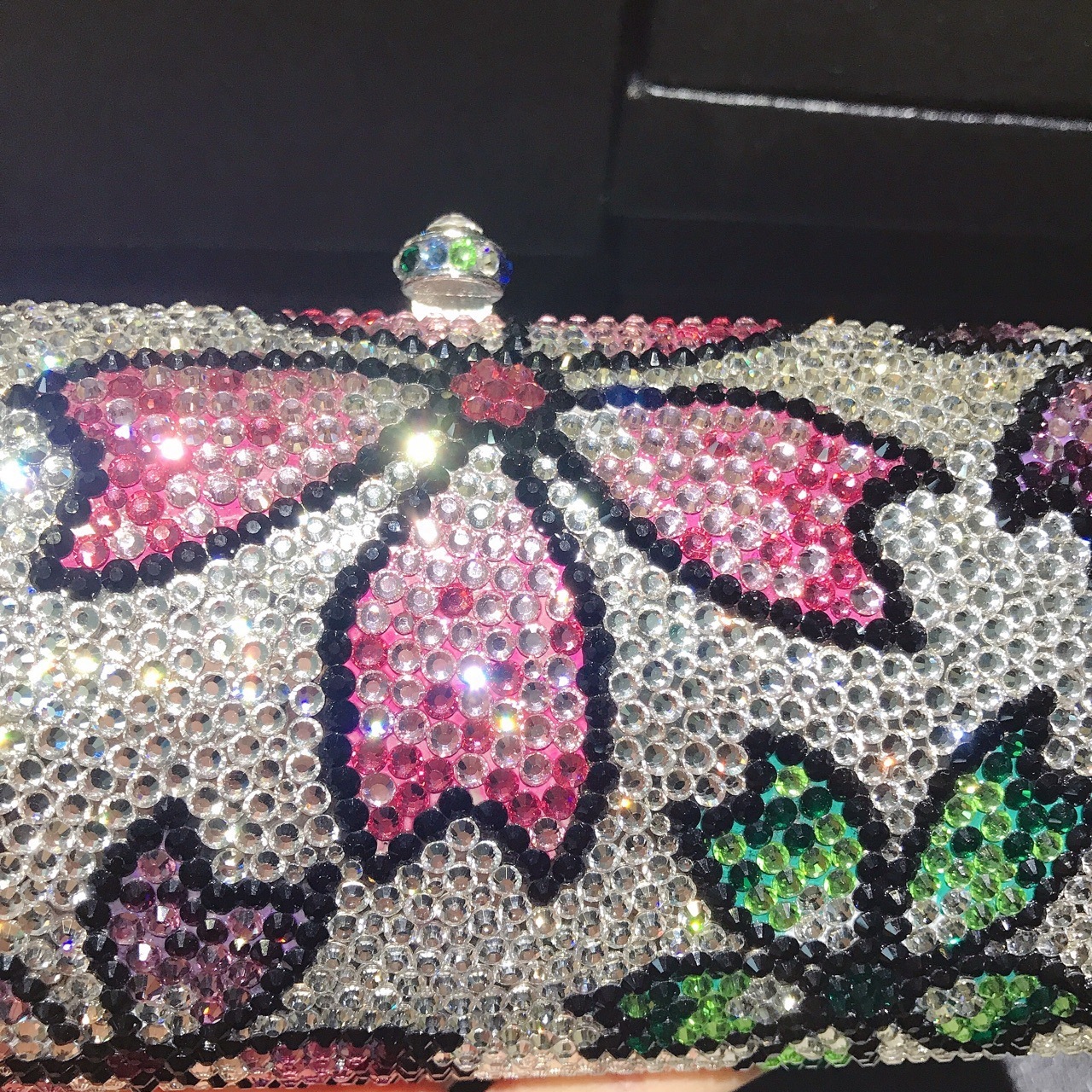 Bolsa de cena de diamantes hecha a mano bolsa de banquete de diamantes caja dura transfronteriza bolsa de cristal de diamantes bolsa de damas plata