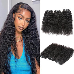 Kinky curly virginning hair human hair bundles髪のカーテンの許昌のかつら