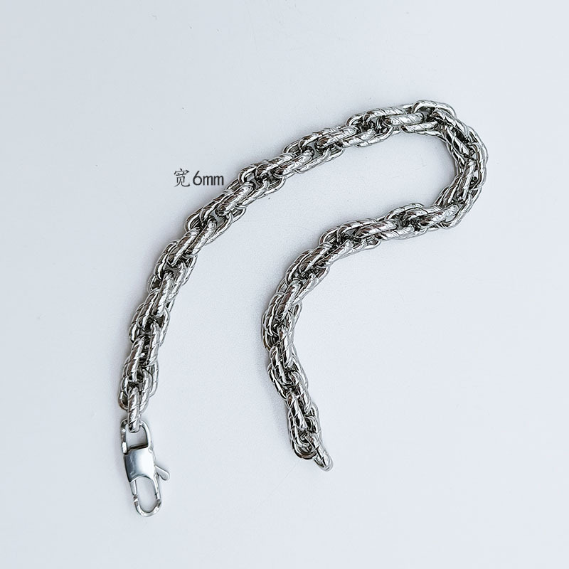 Neue Halskette Edelstahl Fried Dough Twists Mode Paar Armband Kielkette_voghion.com