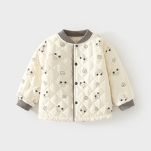 宝宝加厚夹棉上衣男童女童保暖内穿秋衣120克婴儿童秋冬棉袄内衣