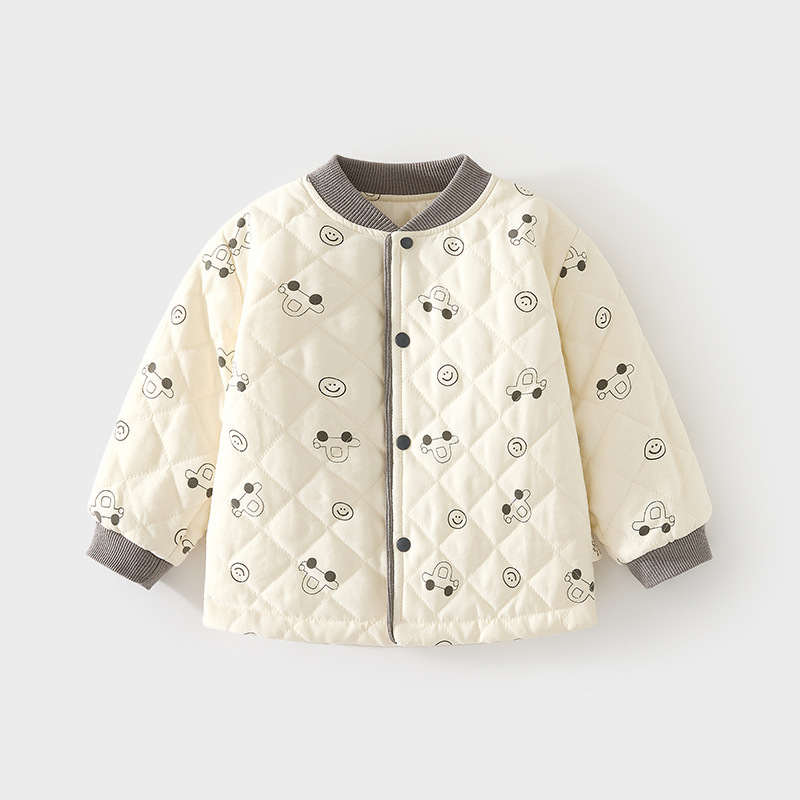 Baby Thickeneded Quilted Tops for Boys and Girls, Warm Inner Wear Autumn Clothes 120g Baby Kidsren's Autumn and Winter Cotton-Padded Jacket Intimates