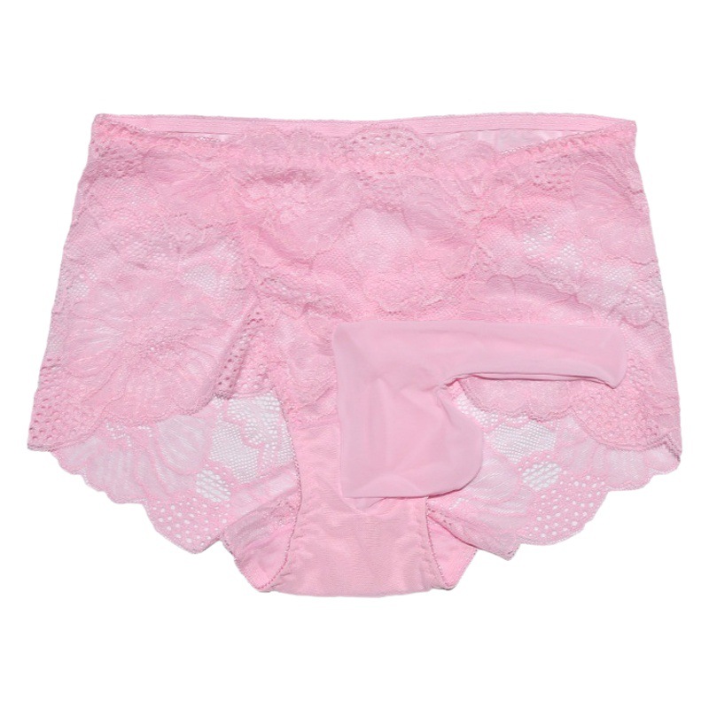 Men's Underwear Sexy Lace Perspective Breathable Large Size with JJ Gun Egg Separate Moisture-proof Elephant Nose Underwear