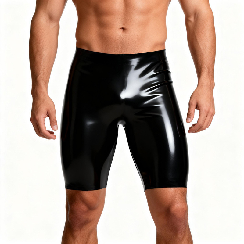 Cross-Border Hot-Selling European and American One-Piece Latex Tight Boxer Shorts Latex Tight Oily Pants Manufacturer Wholesale