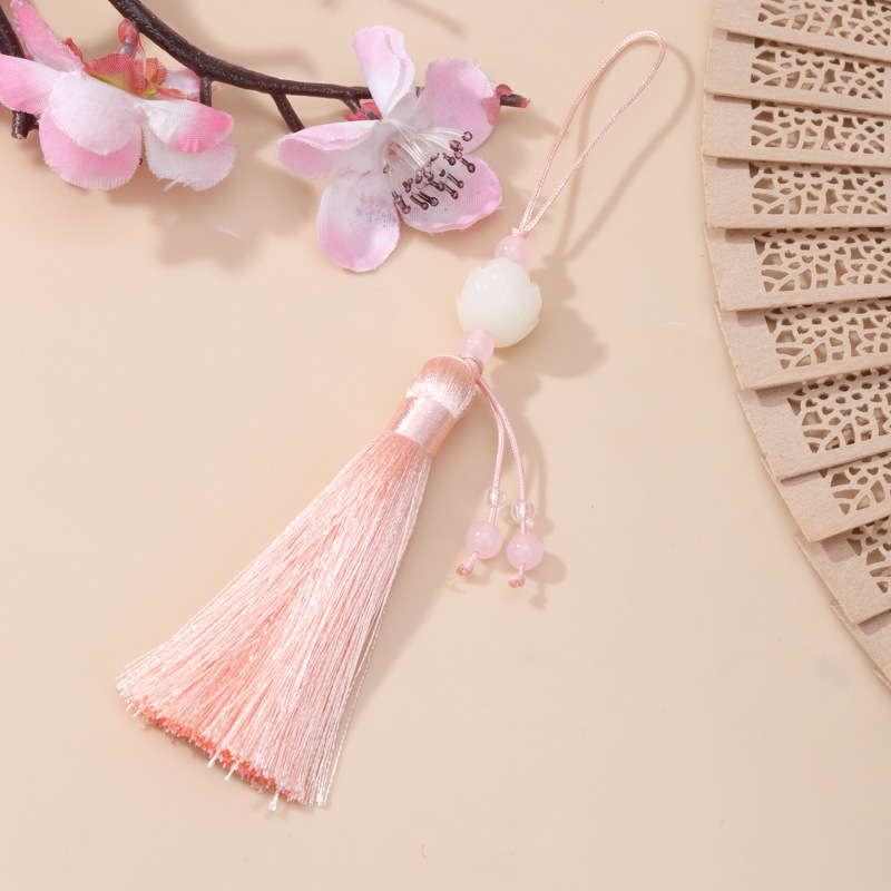 8cm三层莲花流苏手工diy手机吊穗车内吊坠包包挂件挂饰厂家批发款|undefined