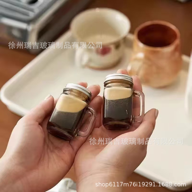 Tarro sellado de vidrio Amazon transfronterizo al por mayor mini botella de vidrio botella de concentrado de café botella de mermelada spot al por mayor