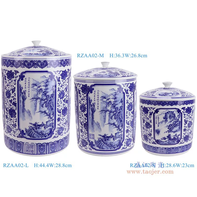 景德镇 Blue and white storage system, Puerh tea, tea pancake