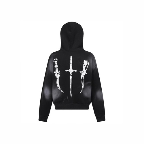 Vintage American Retro distressed hooded plush design sweatshirt for men and women, street fashion faux fur hooded sweatshirt, European and American style.
