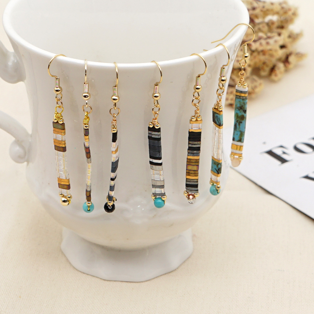 Flower Beaded No Inlaid Earrings display picture 3