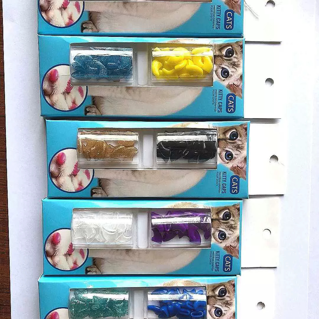 宠物指甲套狗狗指甲套猫咪指甲套猫狗爪套防抓套泡盒装40颗