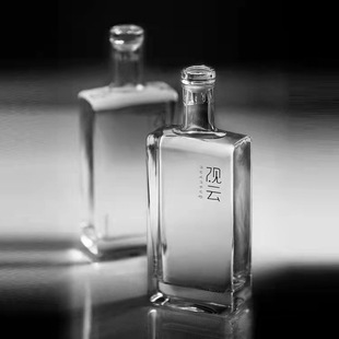 New Square 500ml Guanyun White Wine Bottle Crystal White Cooking Wine Bottle Transparent Glass Fruit Wine Grape Empty Wine Bottle
