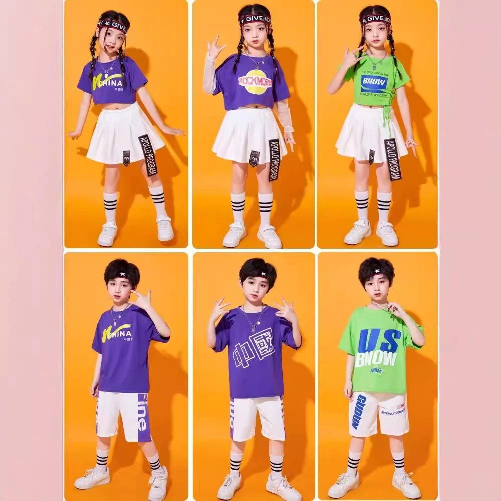 Черлидинг шоу костюмы для детей начальной школы джазовый танец для девочек детского сада